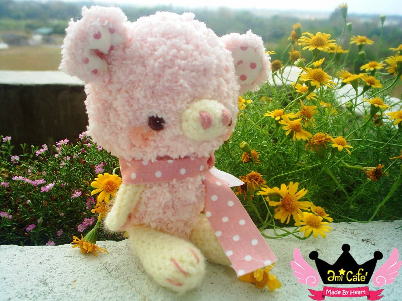 Piggy - Cotton Candy Amigurumi Pinky Piggy by Ami Cafe' - READY TO SHIP