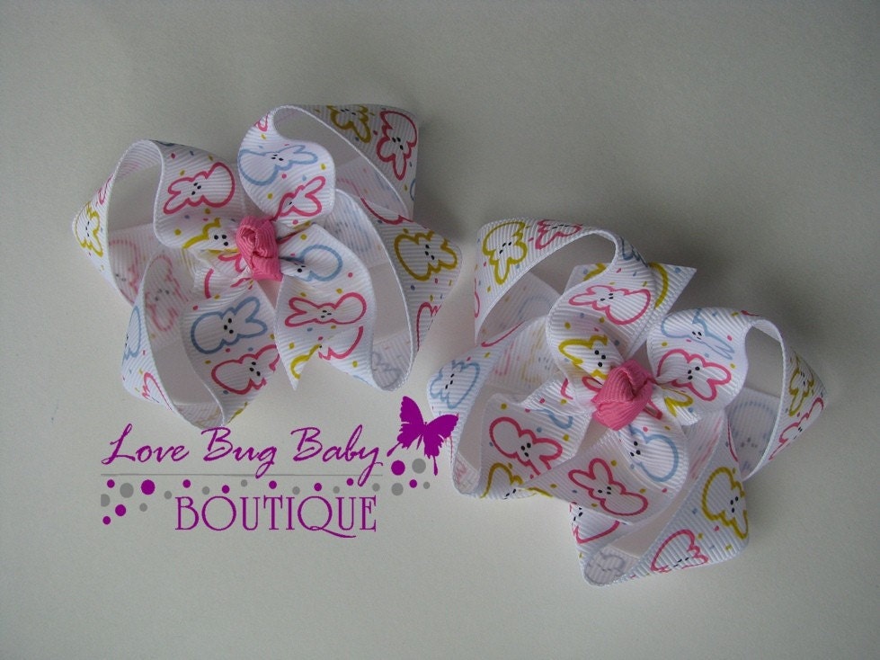 Easter PEEPS Twisted Boutique Pigtail Bows