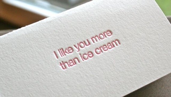 Ice Cream Letterpress Enclosure Card
