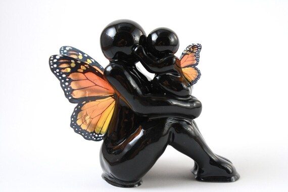We are the Earth - mother and child monarch butterfly sculpture - made to order
