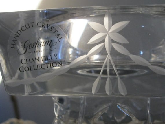 Vintage Gorham Crystal Footed Candle Holder - Chantilly Collection