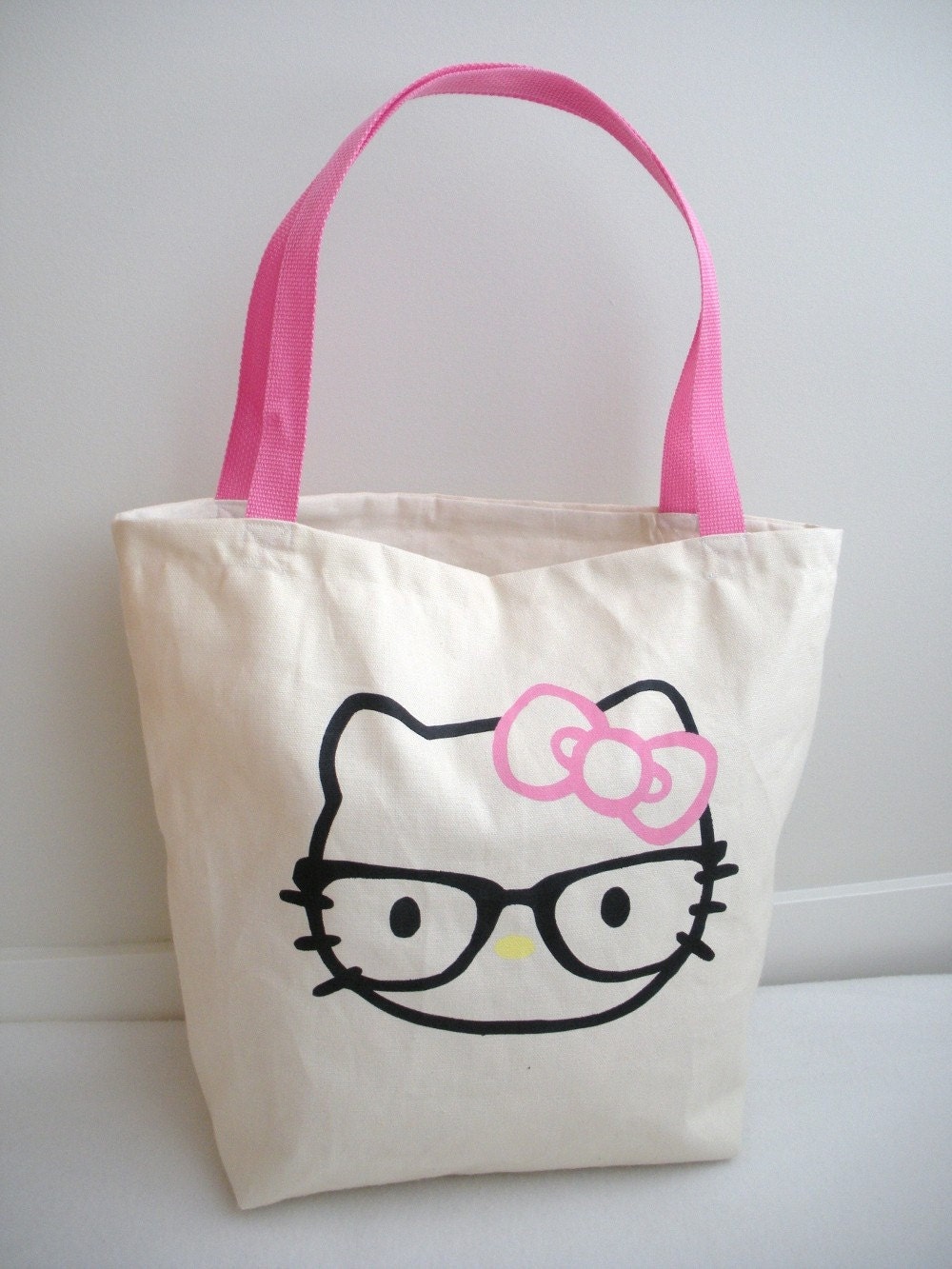 Tote Bag, Hello Kitty X Nerd Inspired, Eco-friendly, Organic Cotton Duck Canvas, Medium