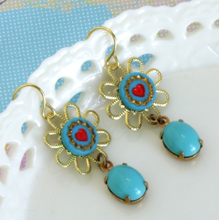 Pretty Turquoise Blue Earrings