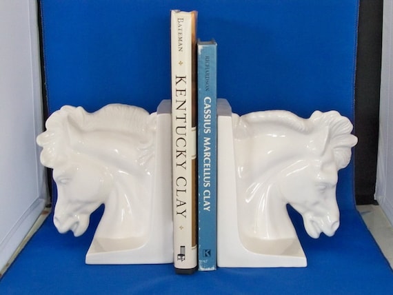 THE EQUINE COLLECTION - handpainted ceramic horse head bookends