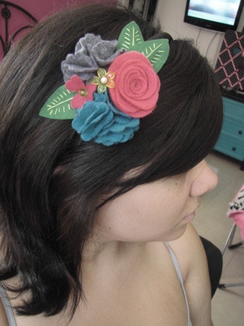 Garden inspired summer flower headband