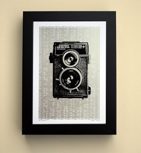 Camera No.2 (Silver) - Hand Printed Art Print - 5X7
