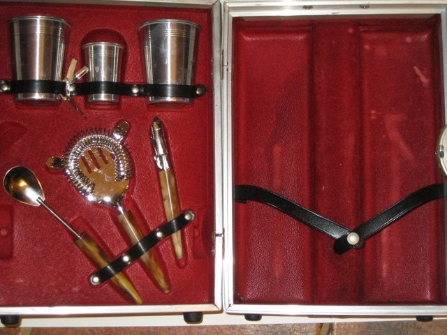 Vintage Complete Portable Bartender's Kit - Made in Japan