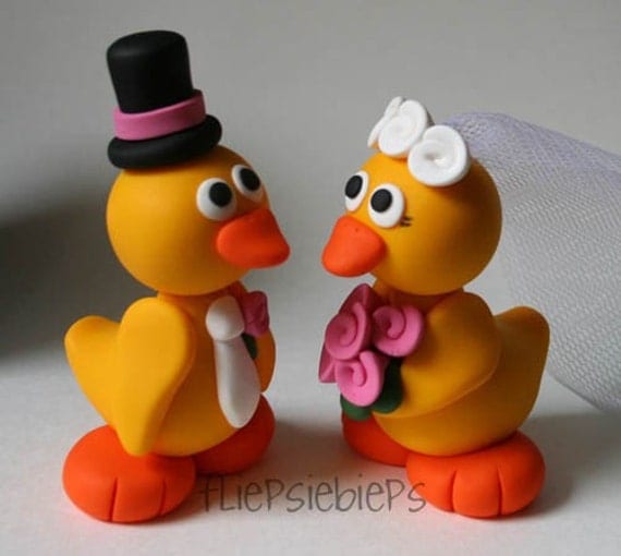 Duck wedding cake toppers