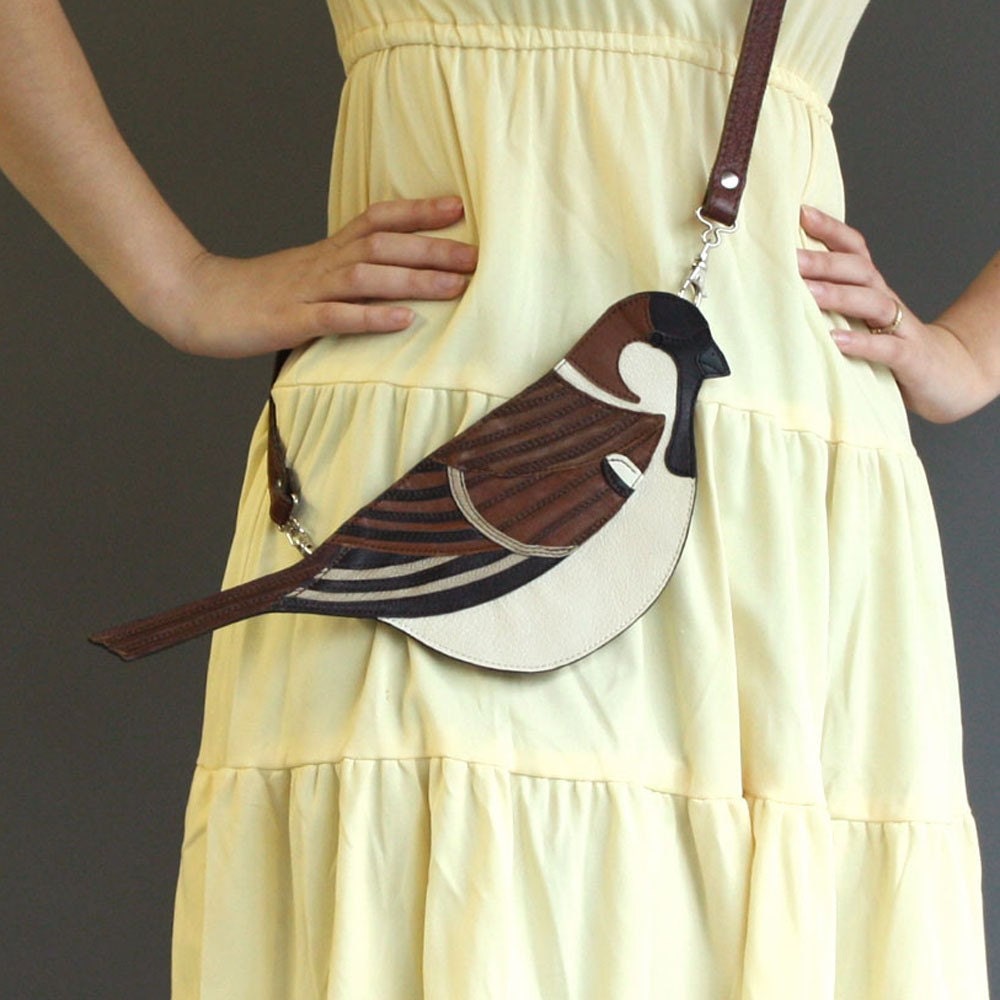 Leather Sparrow Clutch Bag