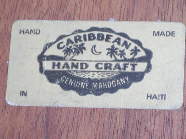 Vintage Hand Made Mahogany Serving  Bowl by Caribbean Hand Craft - Made in Haiti