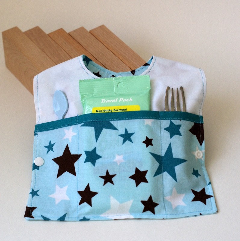 Travel Bib in Blue Stars for mothers day, Easter, spring for mothers day, Easter, spring