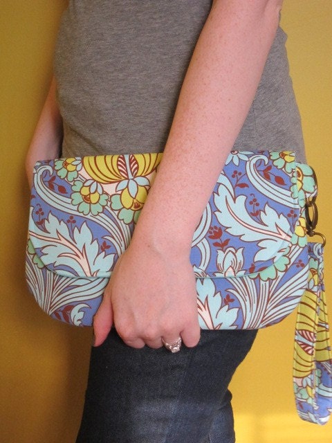 RESERVED FOR GIVEAWAY the Amelia convertible wristlet - Amy Butler Temple Tulips