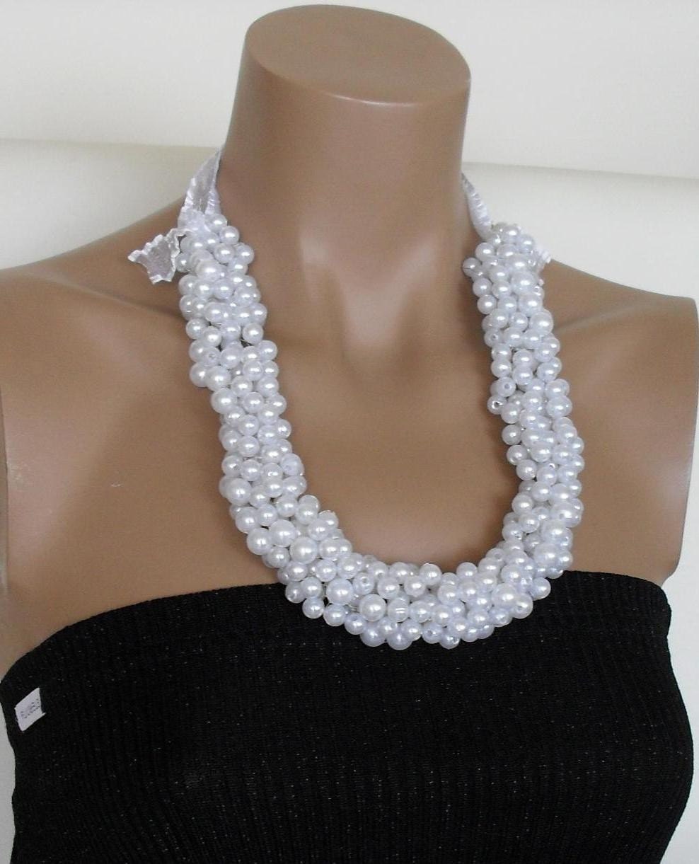 Handmade Wedding Bridal Pearl Elegant Necklace by divaoutlet necklace 