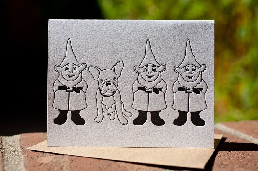 French Bulldog and Gnomes
