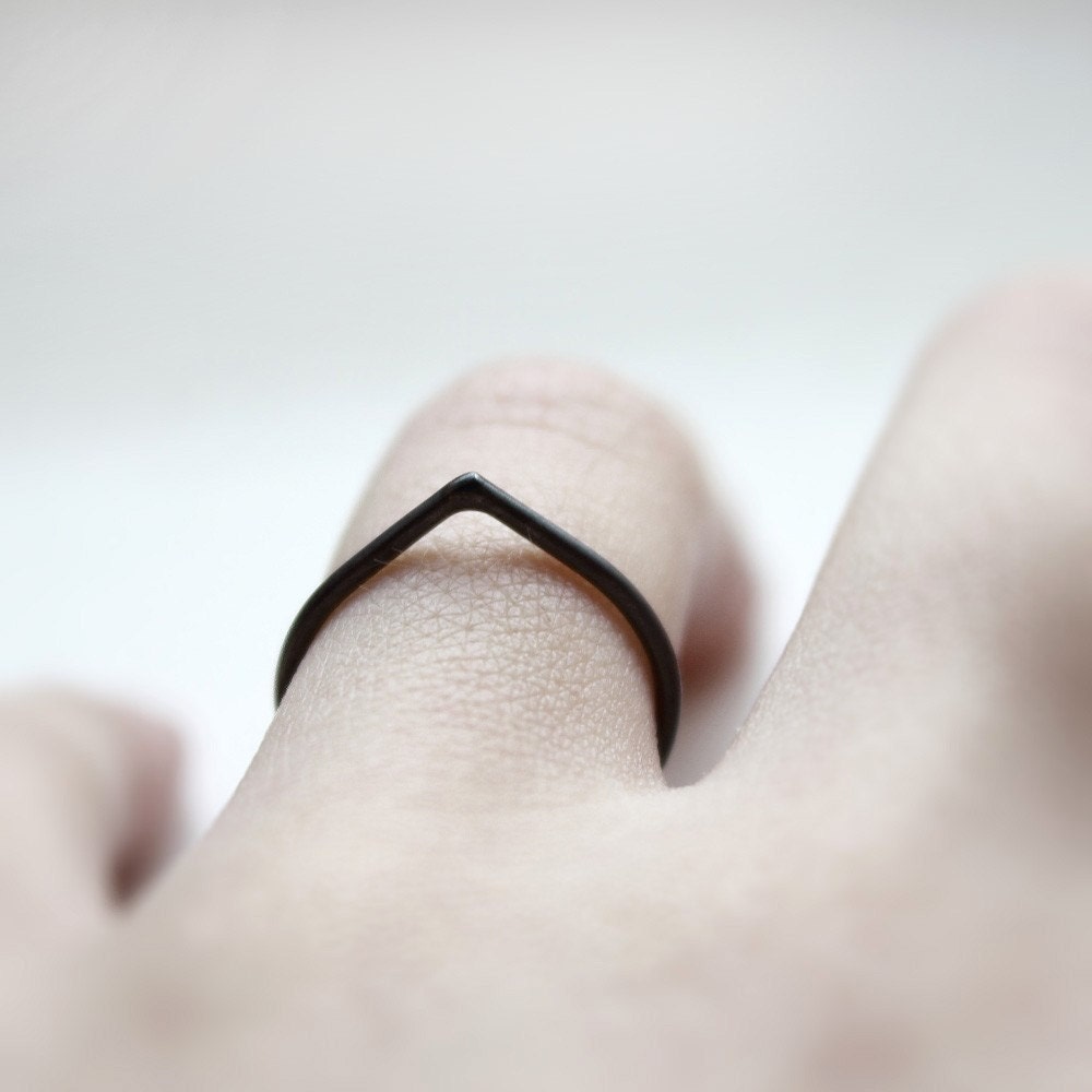 Thorn . oxidized sterling silver ring
