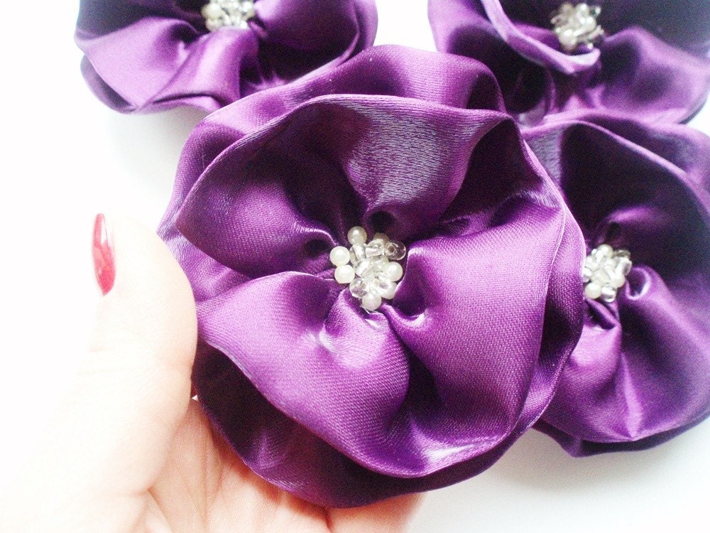 Purple Flowers Handmade Appliques Embellishments4 by BizimSupplies wedding