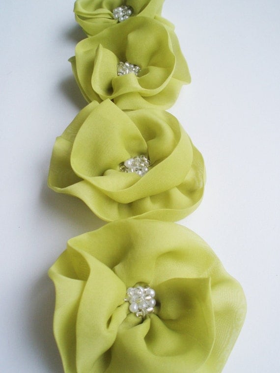 Lime Flowers Handmade Appliques Embellishments4 by BizimSupplies wedding 