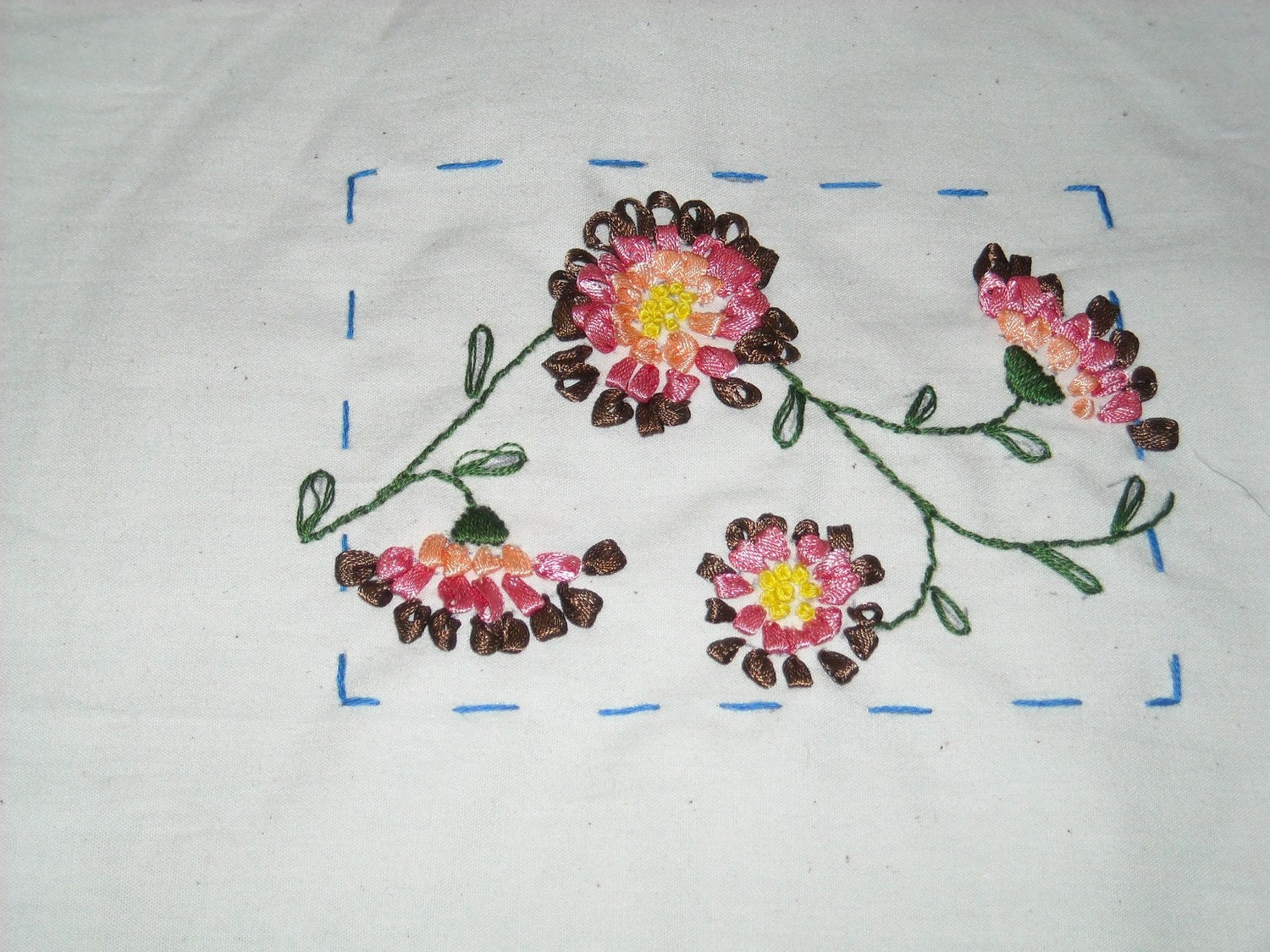 Spring Floral Ribbon Embroidery Blocks