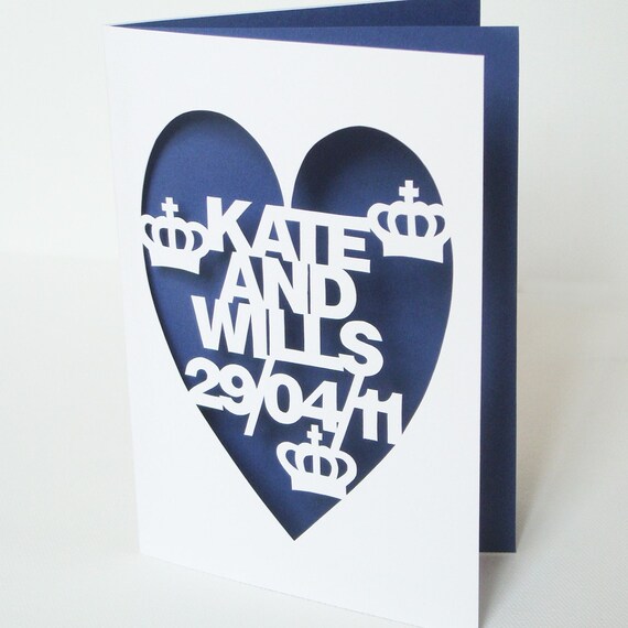 Kate And Wills Hand Cut Royal Wedding Card