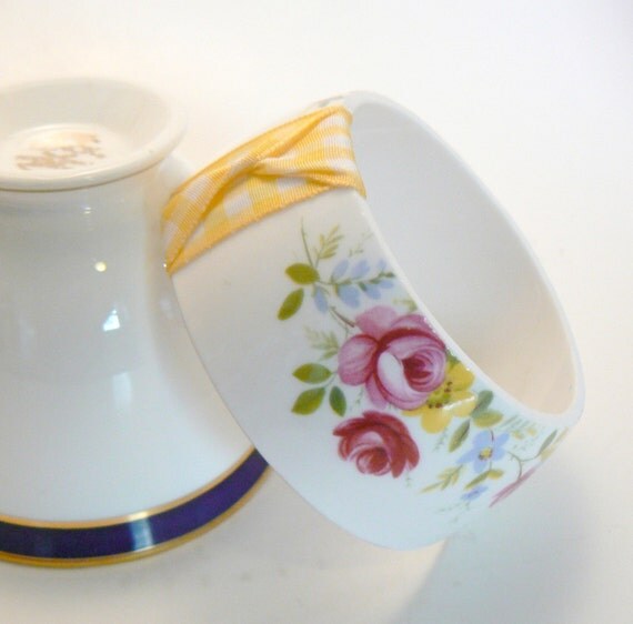 Tea Cup Bracelet- Antique Bone China Queen Anne Ridgeway Pottery England