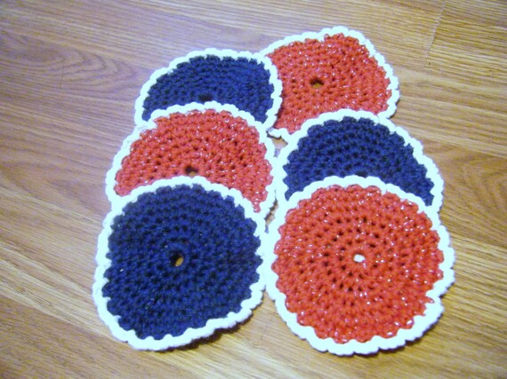 Crochet Coasters Patriotic Colors Set of 6