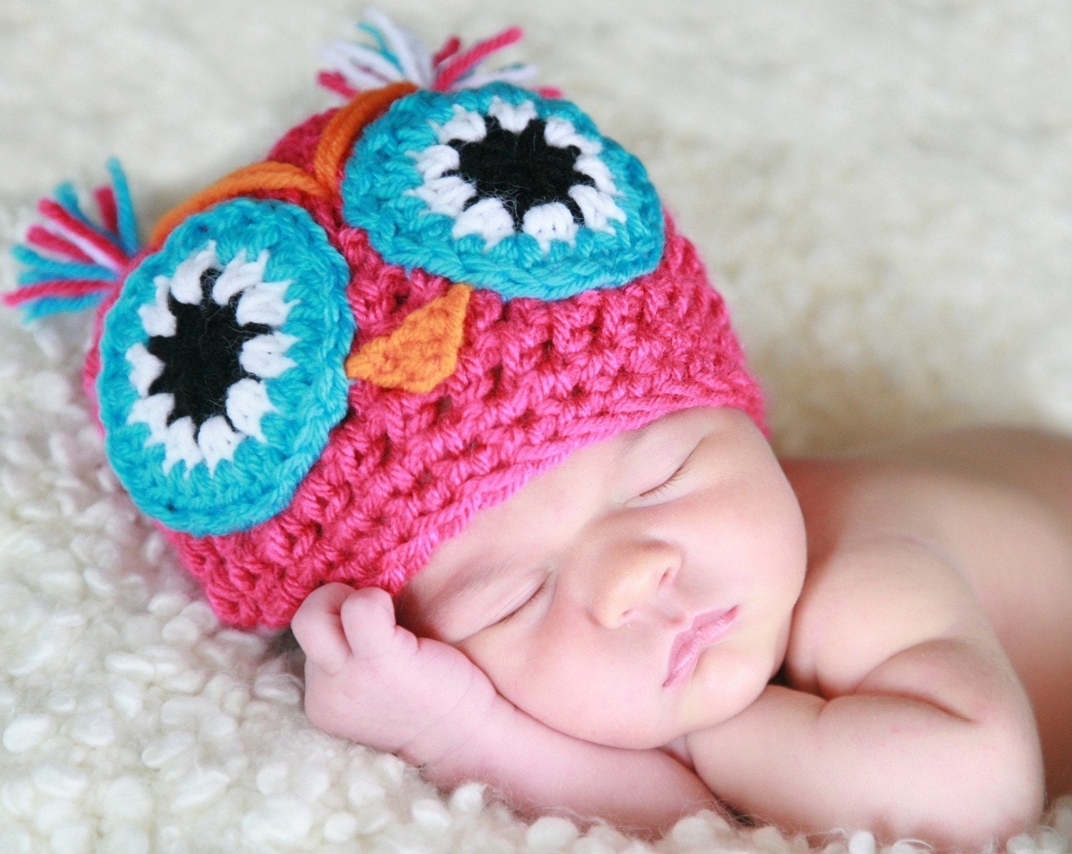 ESTEFANIA THE  OWL handmade crochet Hat / Beanie   Newborn to 5 years old  photo pro-