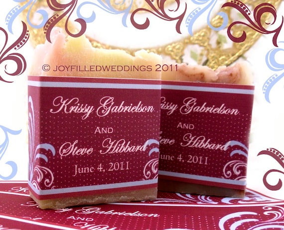 Set of 10 - CINNAMON VANILLA - Custom Handmade Wedding Soap Favors -  Made in 7 days - 2.00 USD each