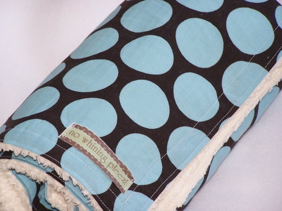 DoLLaR OFF Free  washie with Blue and Brown Dot Chenille Blanket