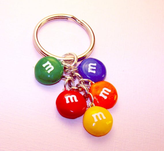 Rainbow M&M Candy Key Chain