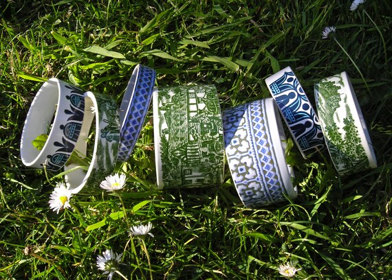 StayGoldMaryRose - (((NEW)))  Summery Vintage Tea Cup Stacking Bracelets - (Chunky Bangle Price).