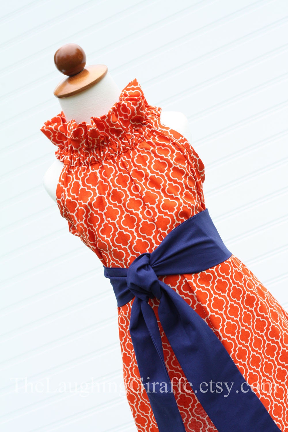 NEW - Tangerine Delight...Ruffler Dress with Removable Sash...Size 3, 6, 9, 12 months, 1, 2, 3, 4, 5, 6, 7/8, 9/10, 11/12