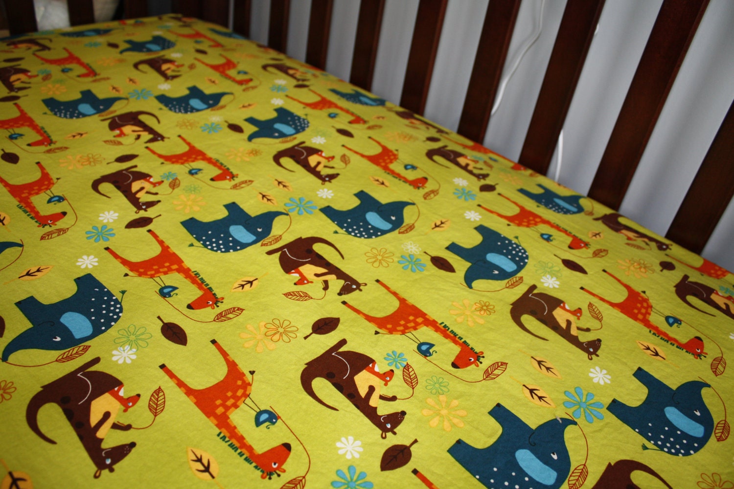 Jungle Green Fitted Crib Sheet