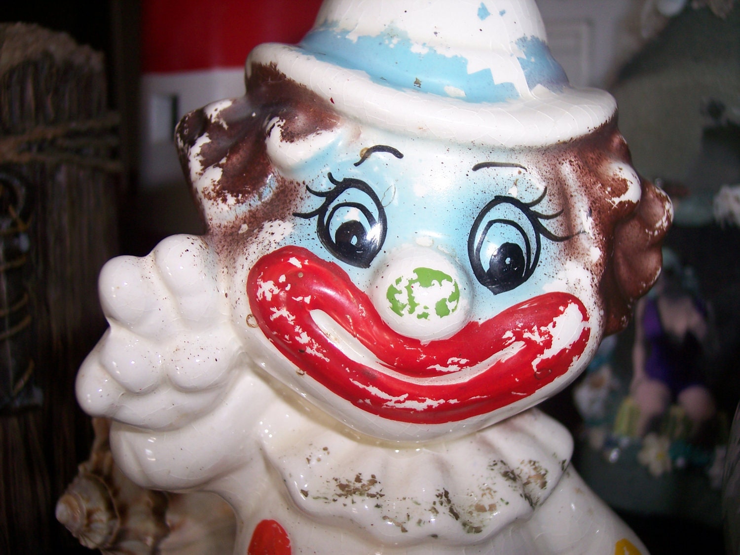 Happy Smiling Vintage Clown Piggy Bank