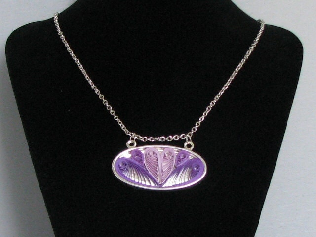 Quilled Purple Design (Hearts) Necklace