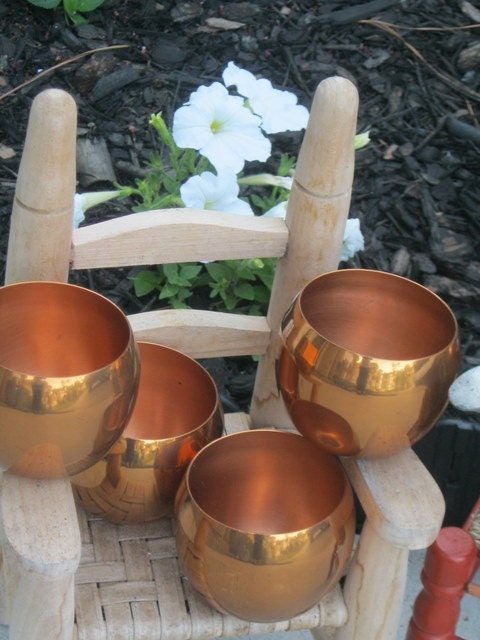 Set of 4 Coppercraft Guild 9oz Cups - Made in Taunton Mass USA