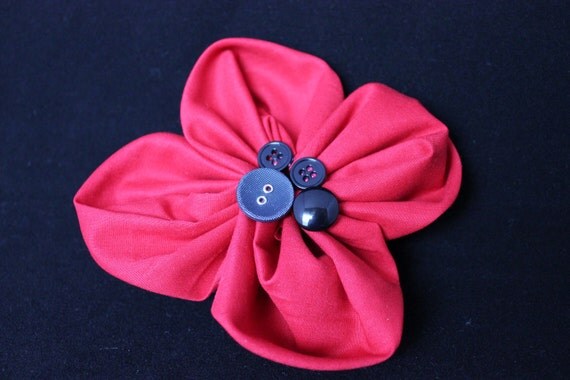 Red & Black One of a Kind Barrette