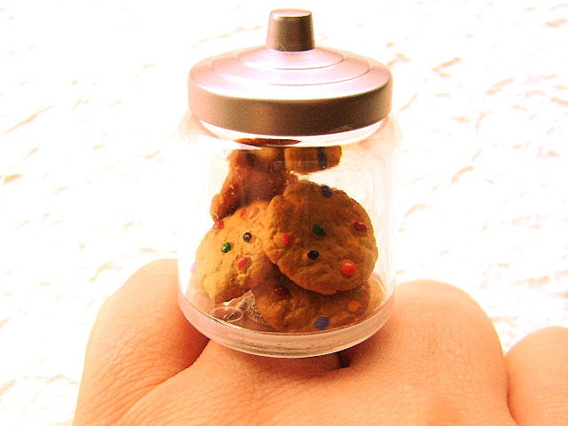 Colorful Chocolate Cookie In Jar  Ring