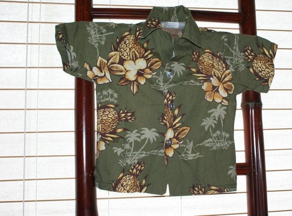 Handsome Vintage Hawaiian Child's  Aloha Shirt