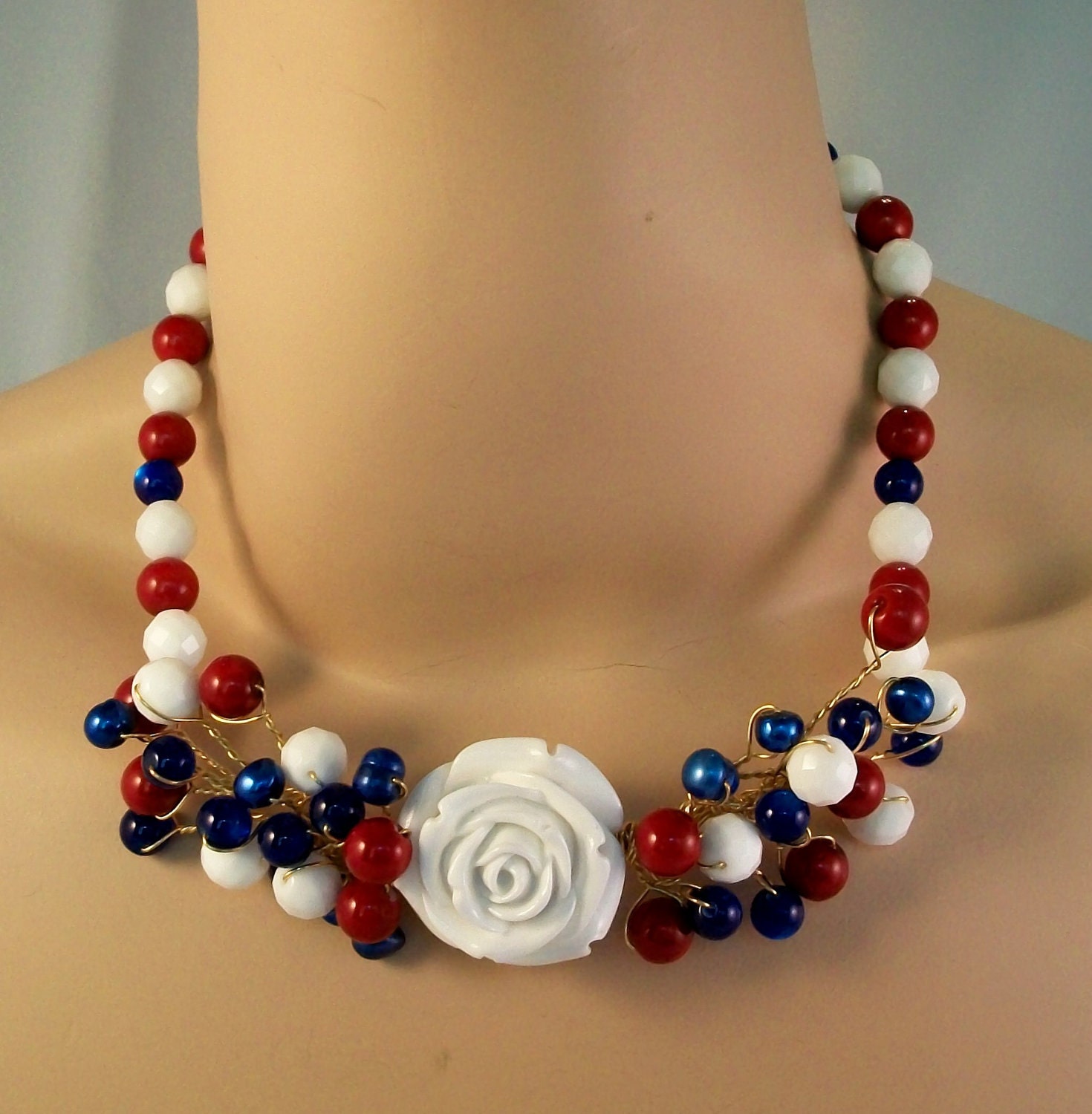 Red, White and Blue Necklace-APDA