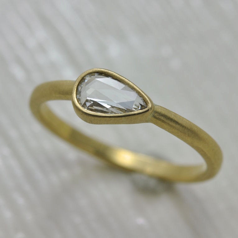 Rose cut diamond ring - 18k gold