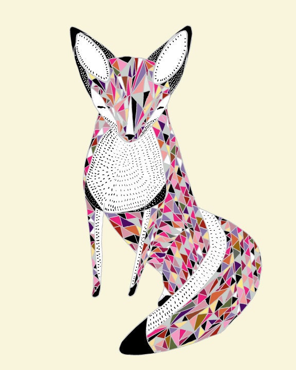 Quilted Fox Print by Gingiber