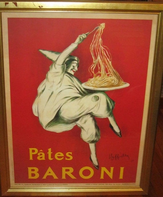 Type O Vintage Framed Pates BARONI  Advertising Poster by Leonetto Cappiello - 1921 French Poster, Paris France
