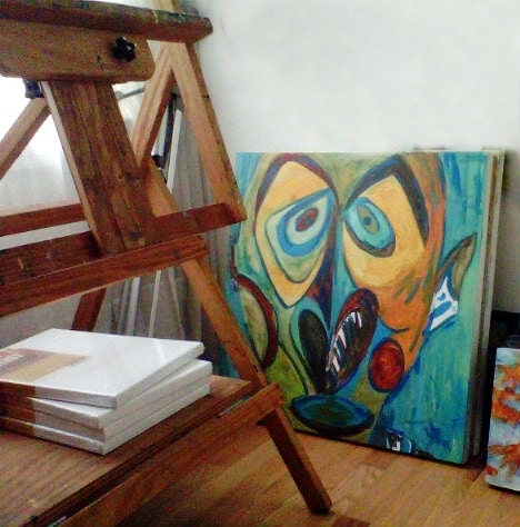 African Art, Museum Inspired Painting 24X24" Gallery Wrapped Canvas Special PRice for WORK in PROGRESS