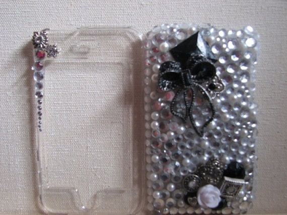 Ipod Touch Black And White. Bedazzled Ipod touch 3G Black