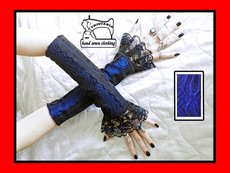 gothic cyber goth gloves arm warmers fingerless cuff harajuku queen of darkness lolita victorian steampunk corset style 0200