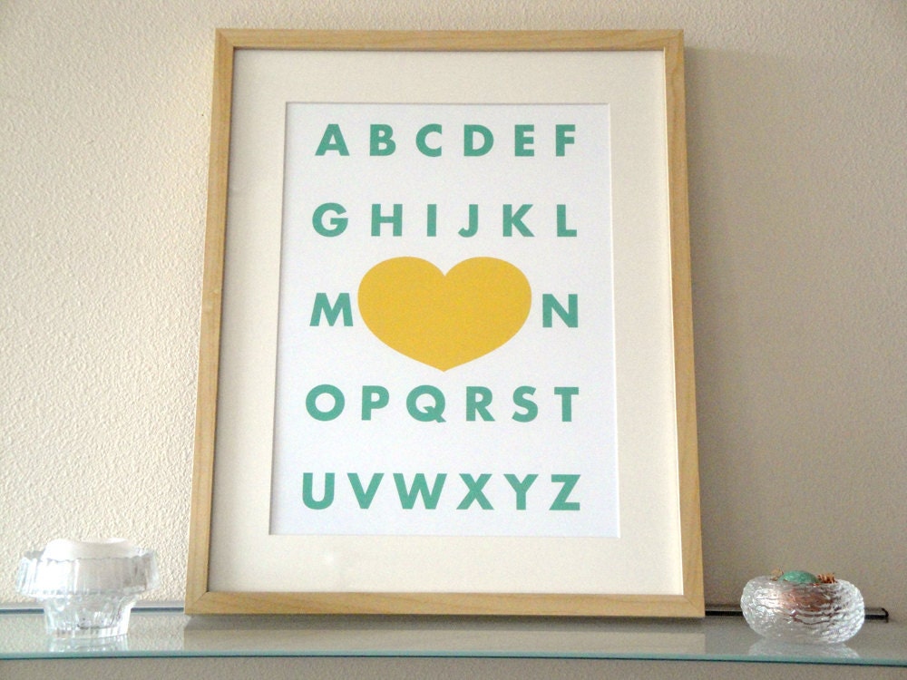 Modern Alphabet - a modern design print 13x19