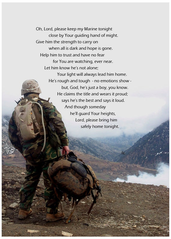 Marine Prayer, USMC, Afganistan, 5x7 Digital Photoprint