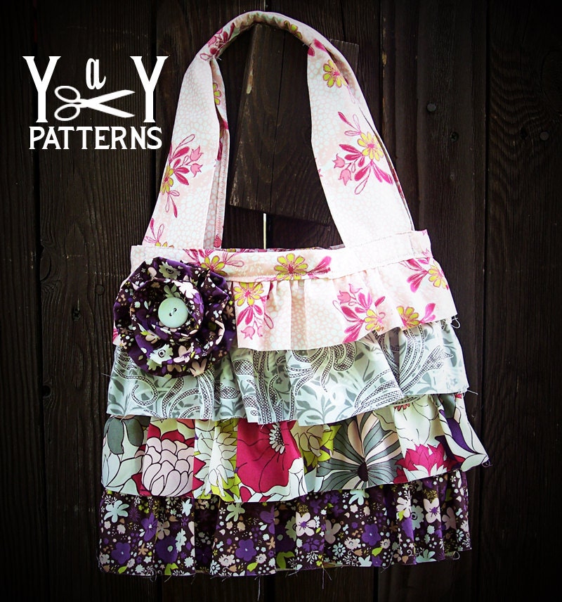 PDF Sewing Pattern Ruffles and Rosettes Handbag by Yards and Yards