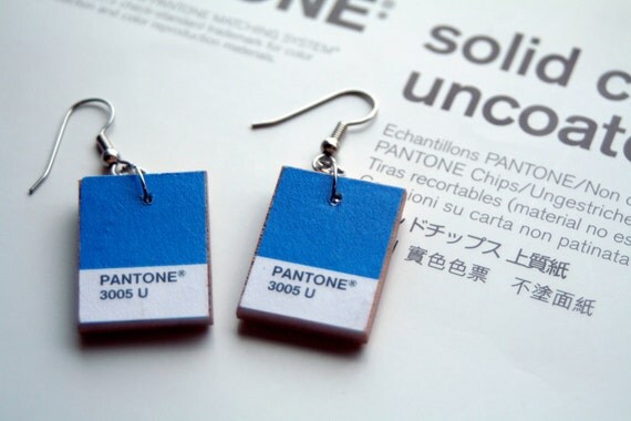 Pantone Earrings: Blue (3005 U)