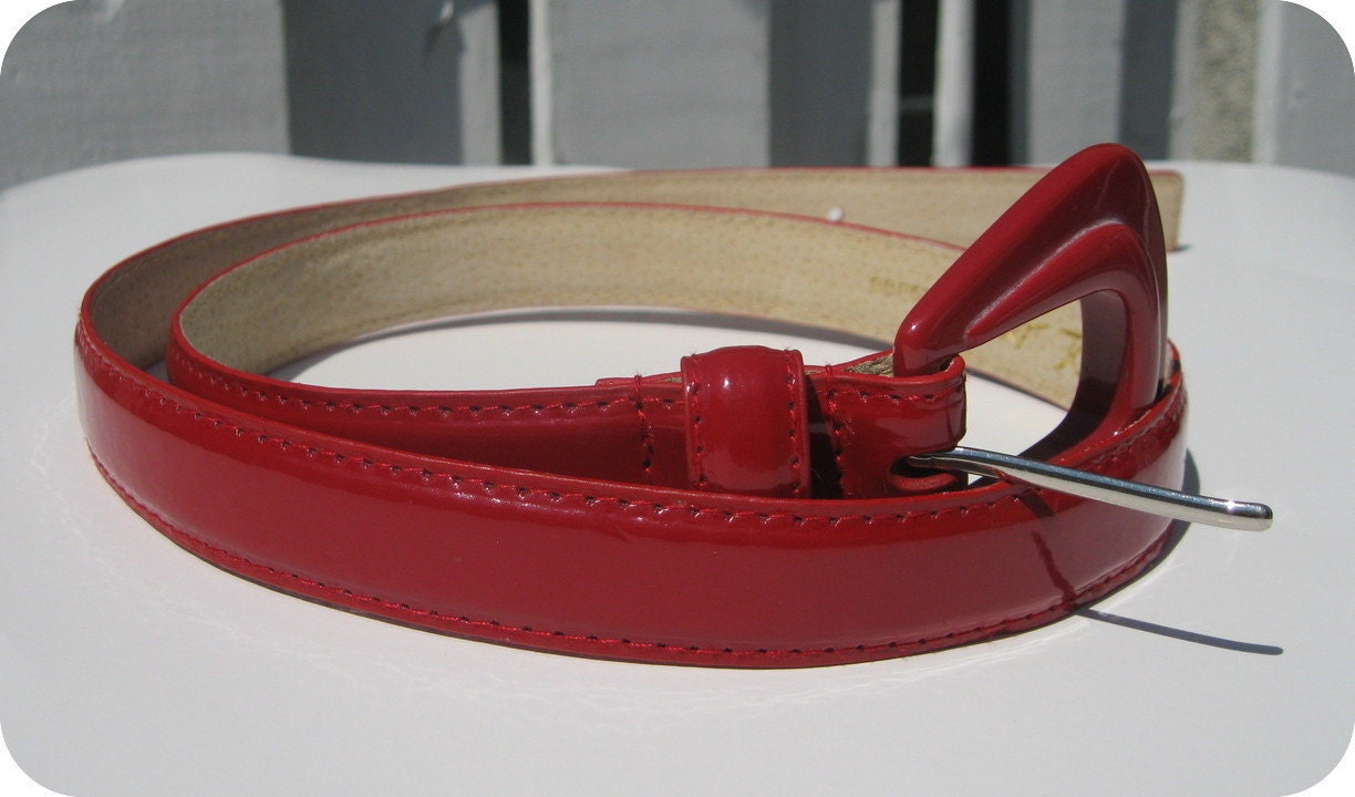 Betsey Johnson Red Patent Leather Belt